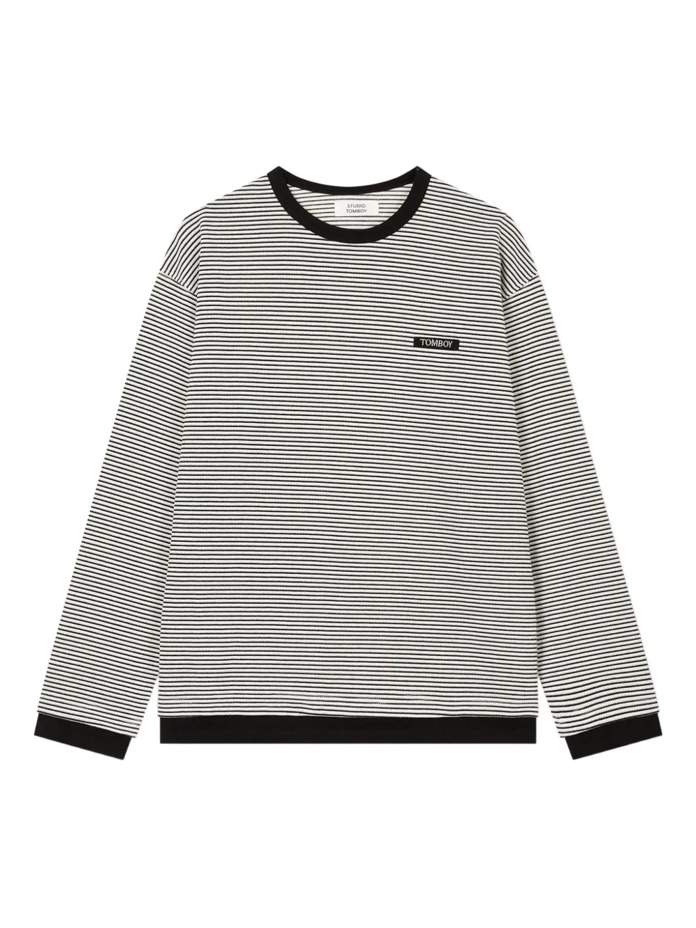 Studio Tomboy Striped Ringer T-shirt In Black
