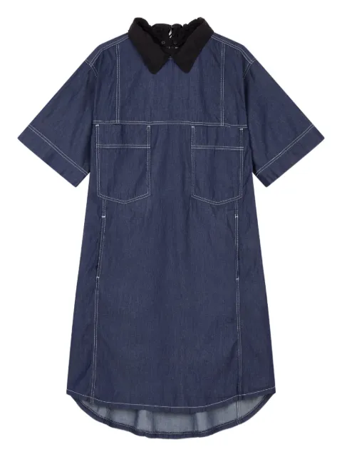 STUDIO TOMBOY detachable-collar denim midi dress
