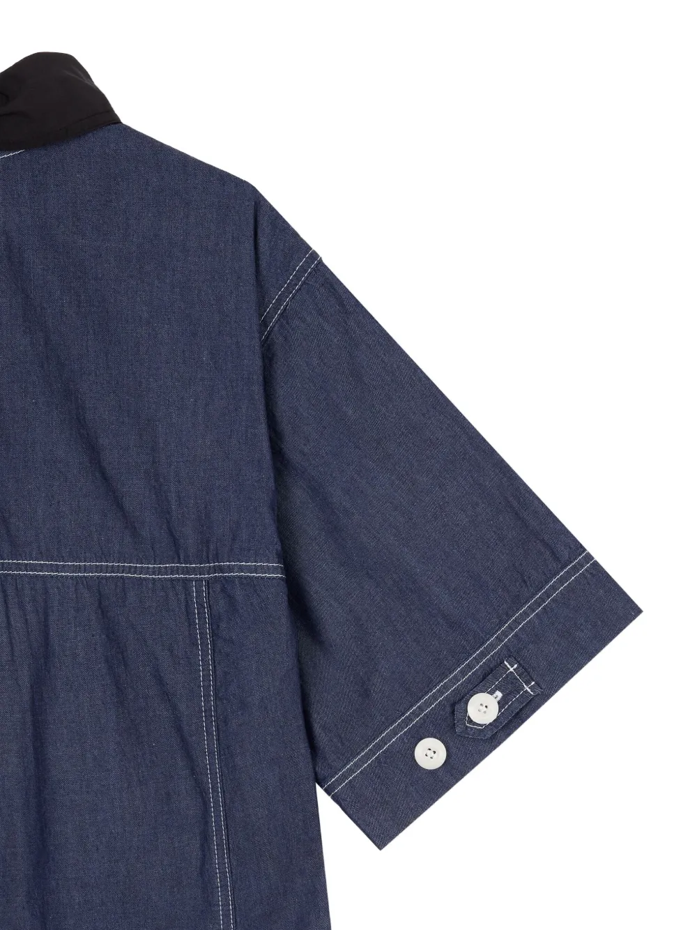 STUDIO TOMBOY Denim midi-jurk met afneembare kraag Blauw