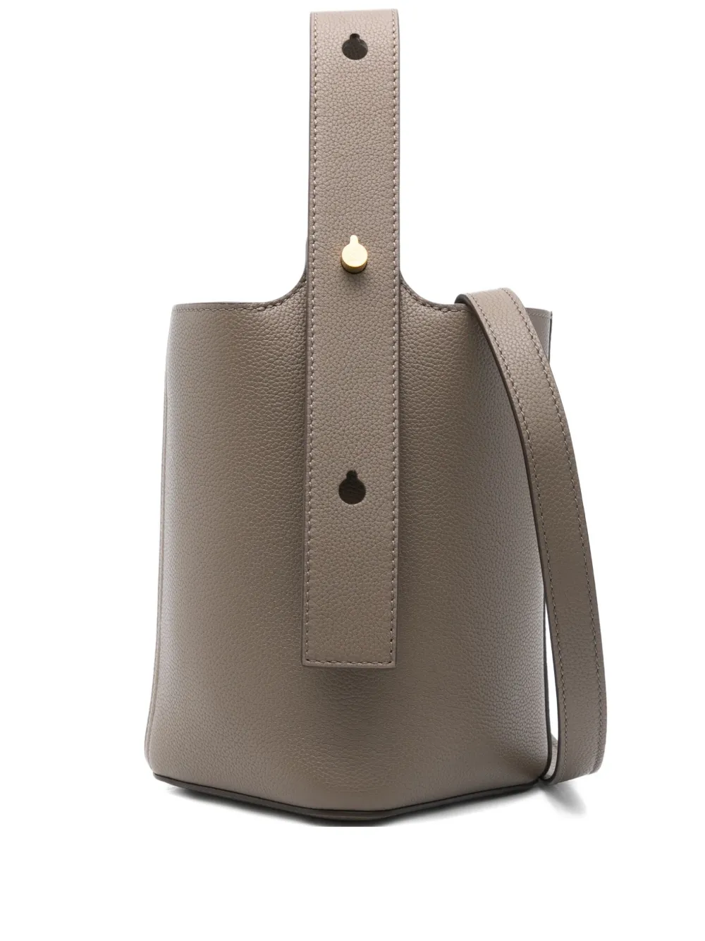 mini Pebble top-handle leather bucket bag