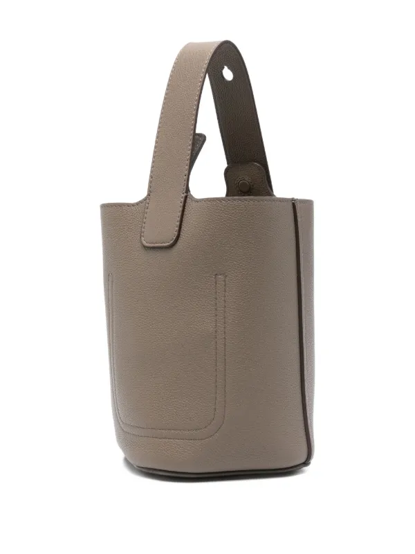 ショルダーバッグ・ポシェット LOEWE DOVE GREY LEATHER MINI PEBBLE BUCKET BAG Mini Pebble bucket in smooth calfskin Grey - LOEWE