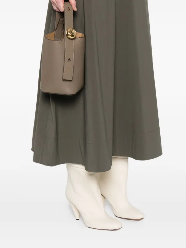 LOEWE Mini Pebble top-handle Leather Bucket Bag | Grey