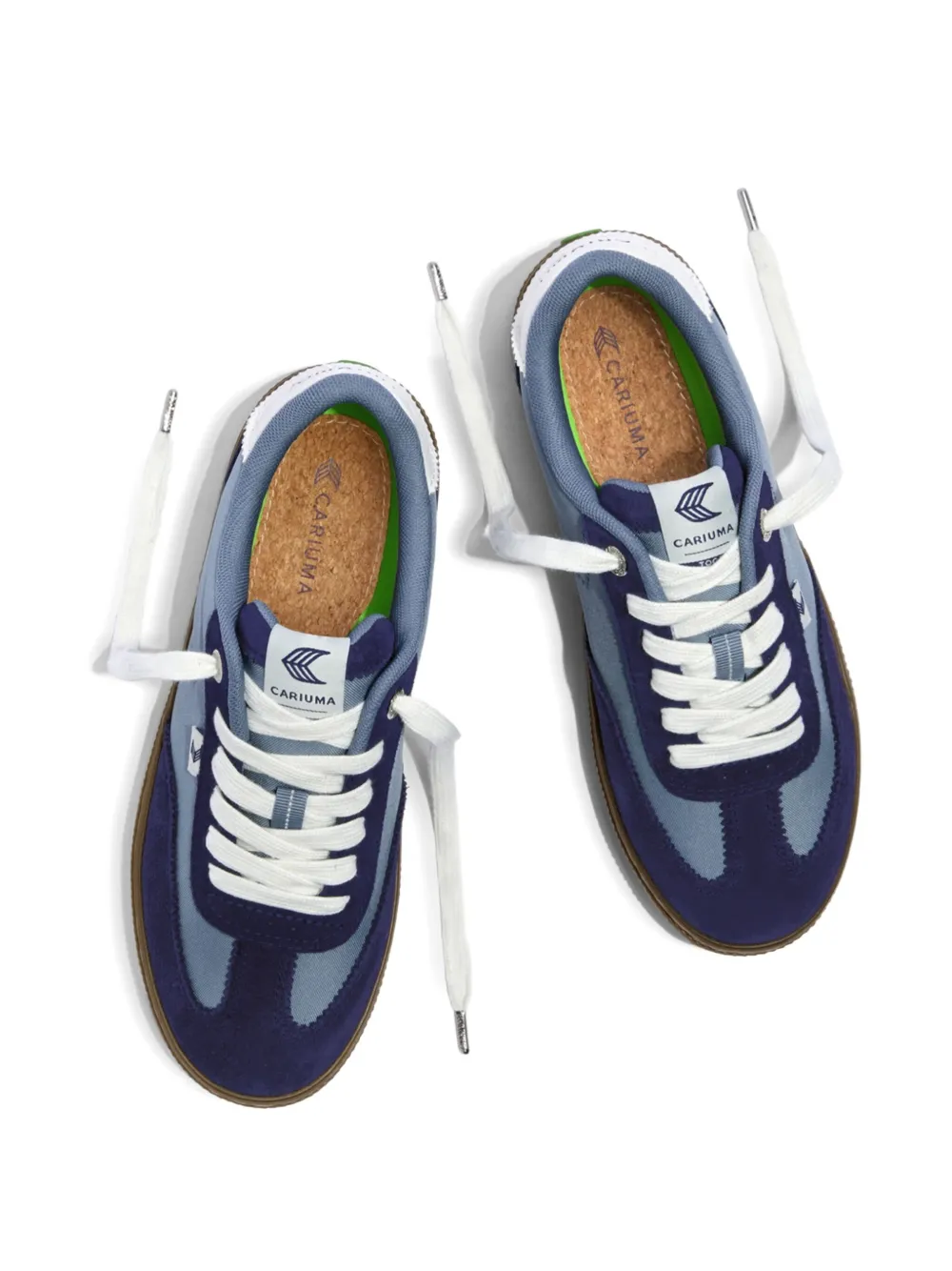 Cariuma Toca suede-leather lace-up sneakers Blue