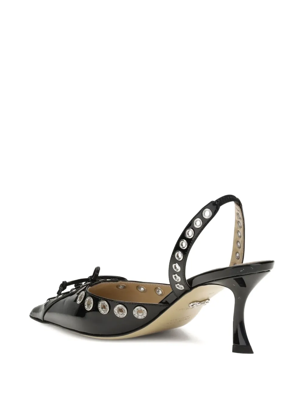 MACH 
MACH crystallised corset slingback pumps Black