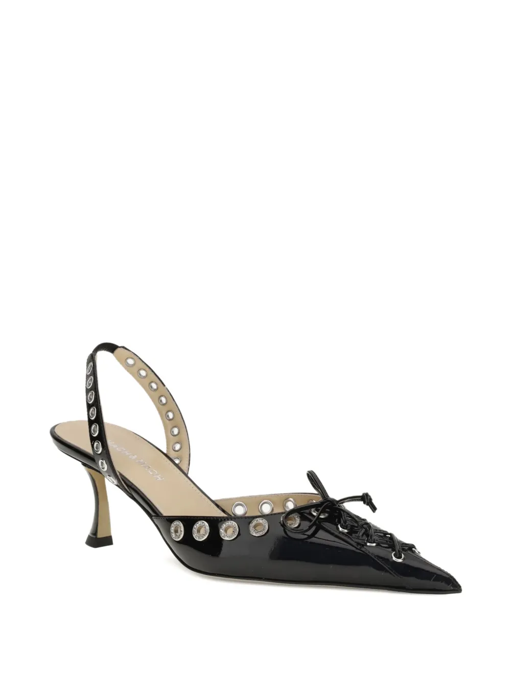 MACH 
MACH crystallised corset slingback pumps Black