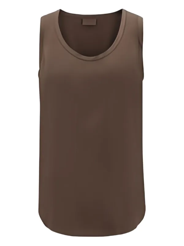Brunello Cucinelli カーブヘム タンクトップ | ブラウン