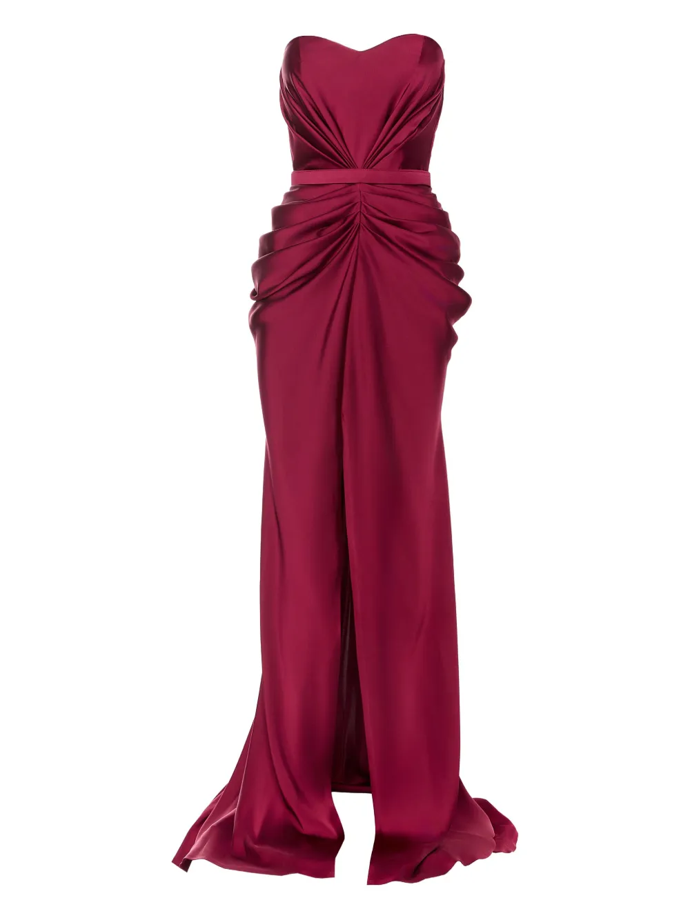 Ana Radu strapless draped maxi dress Rood