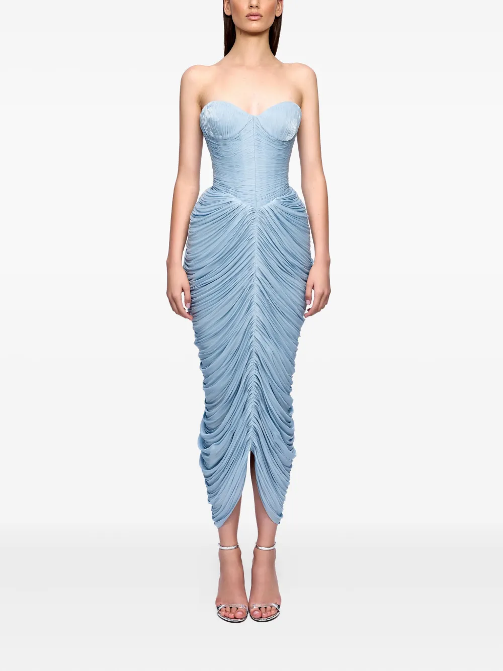 Ana Radu Rochie strapless midi dress Blauw