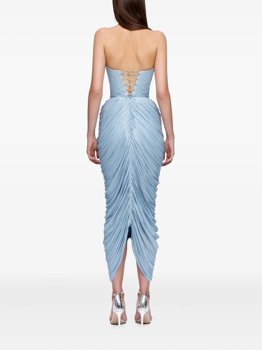 Ana Radu Rochie strapless midi dress Blauw