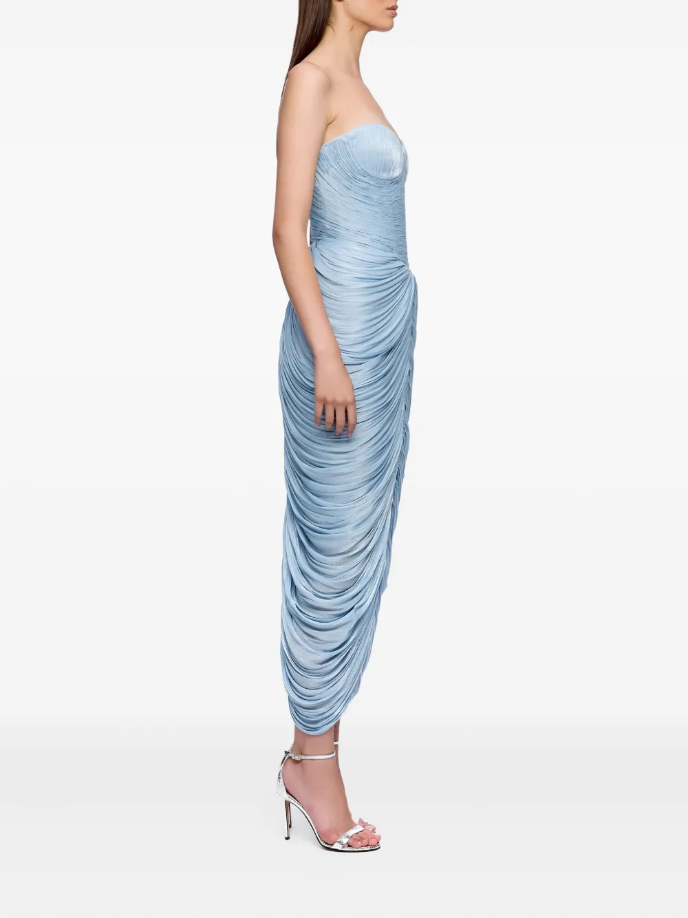 Ana Radu Rochie strapless midi dress Blauw