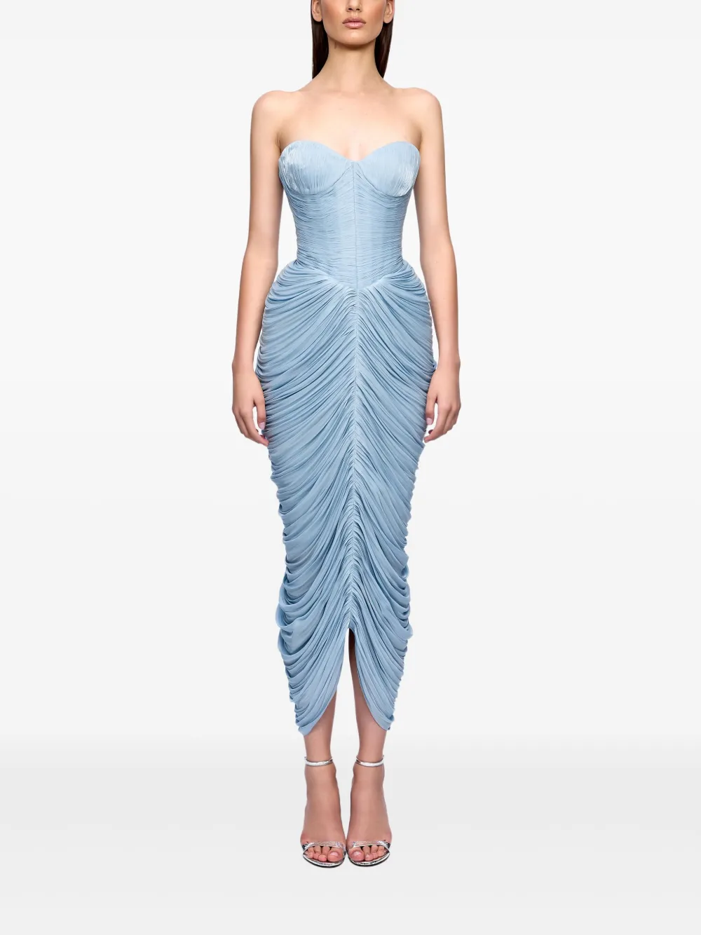 Ana Radu Rochie strapless midi-jurk - Blauw