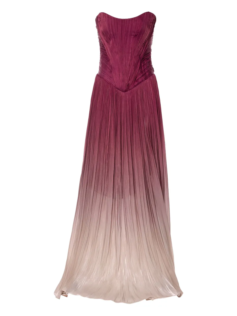 Ana Radu corset-bodice pleated maxi dress Rood