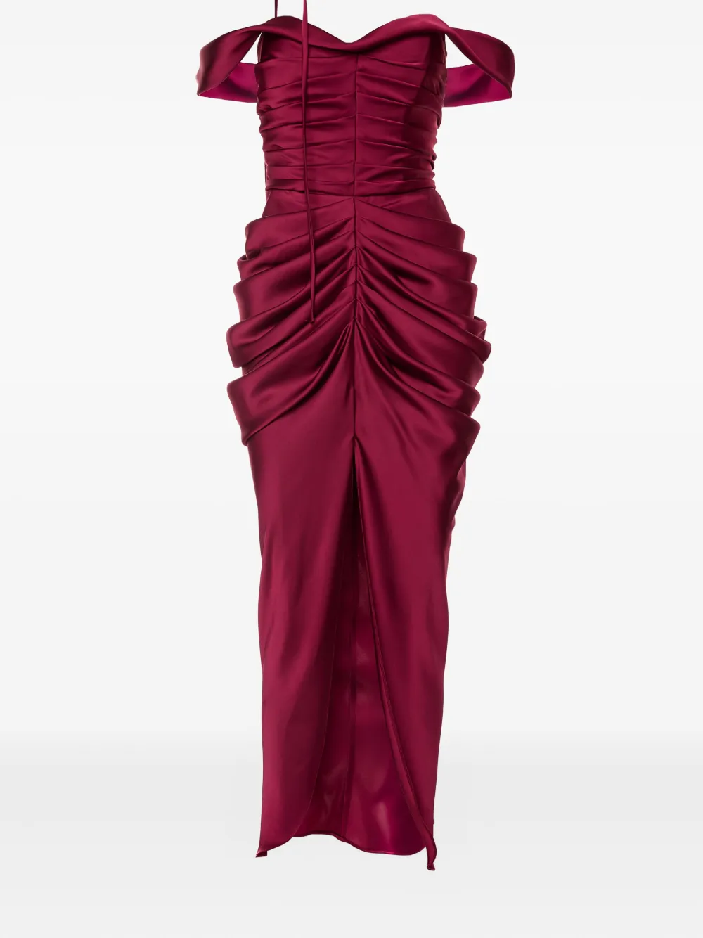 Ana Radu rose-embellished draped dress - Rosso