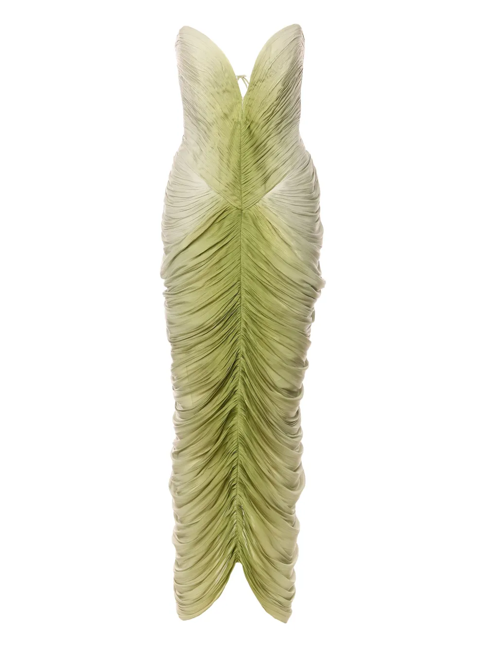 Ana Radu draped strapless midi dress - グリーン Ana Radu draped strapless midi dress - グリーン