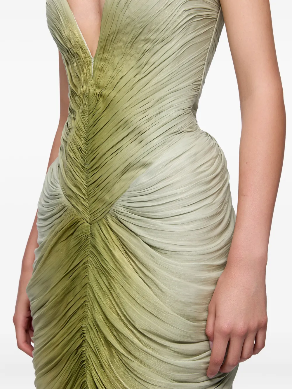Ana Radu draped strapless midi dress Groen