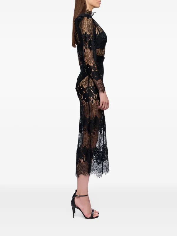 Ana Radu Lace high-neck Midi Dress | Black | FARFETCH ID