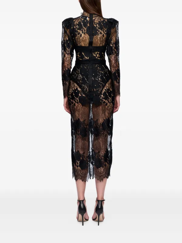 Ana Radu Lace high-neck Midi Dress | Black | FARFETCH ID