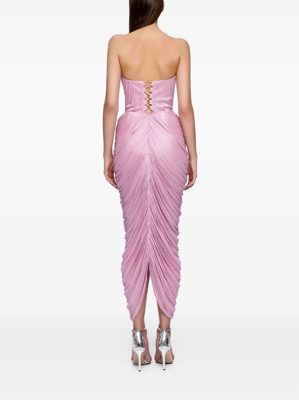 Ana Radu corset draped dress Roze
