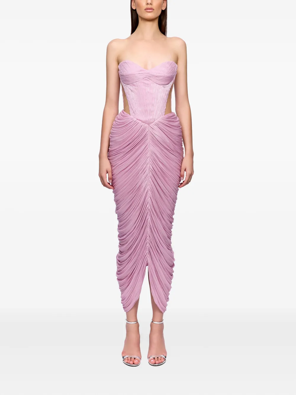 Ana Radu corset draped dress Roze