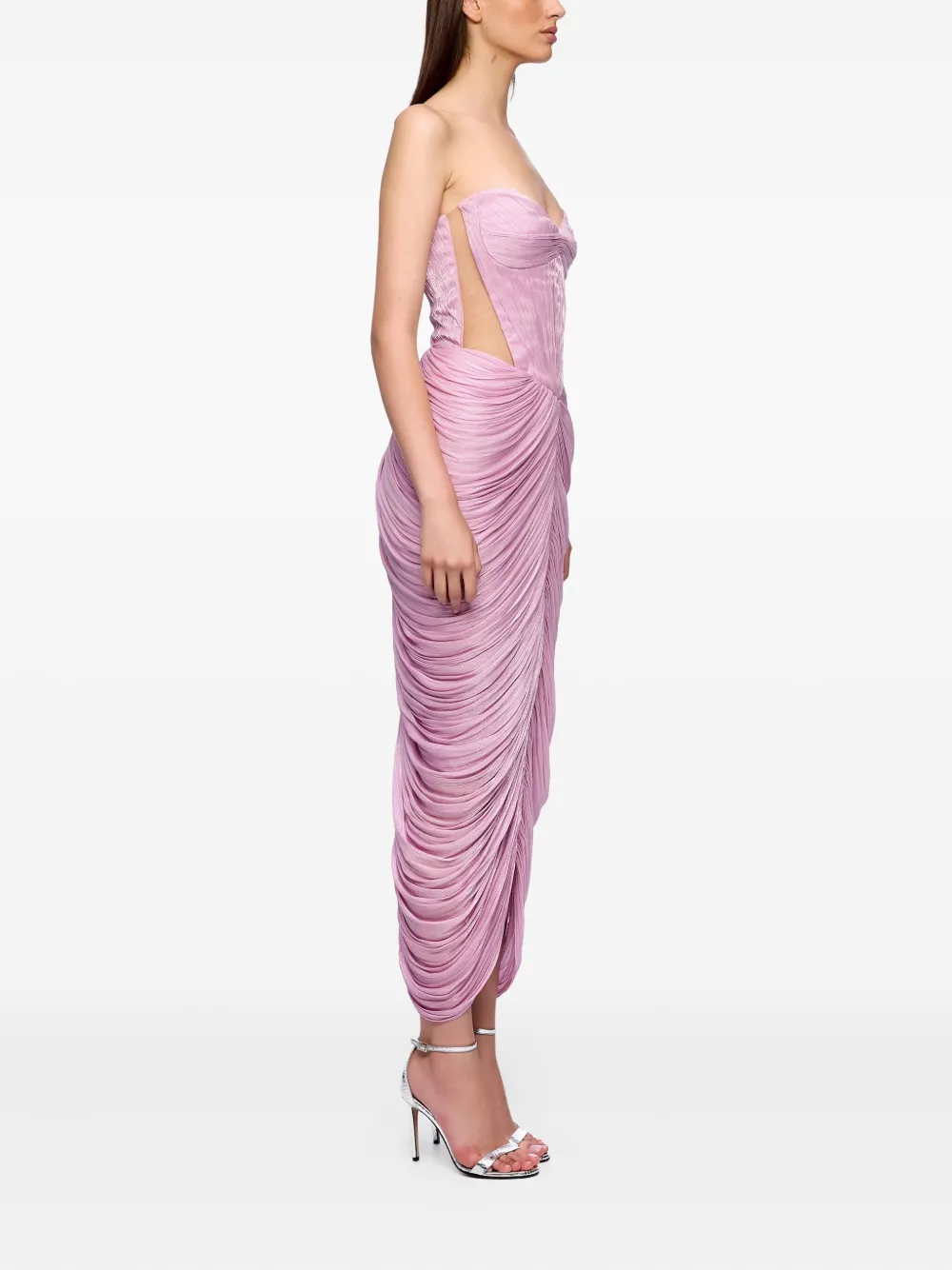 Ana Radu corset draped dress Roze