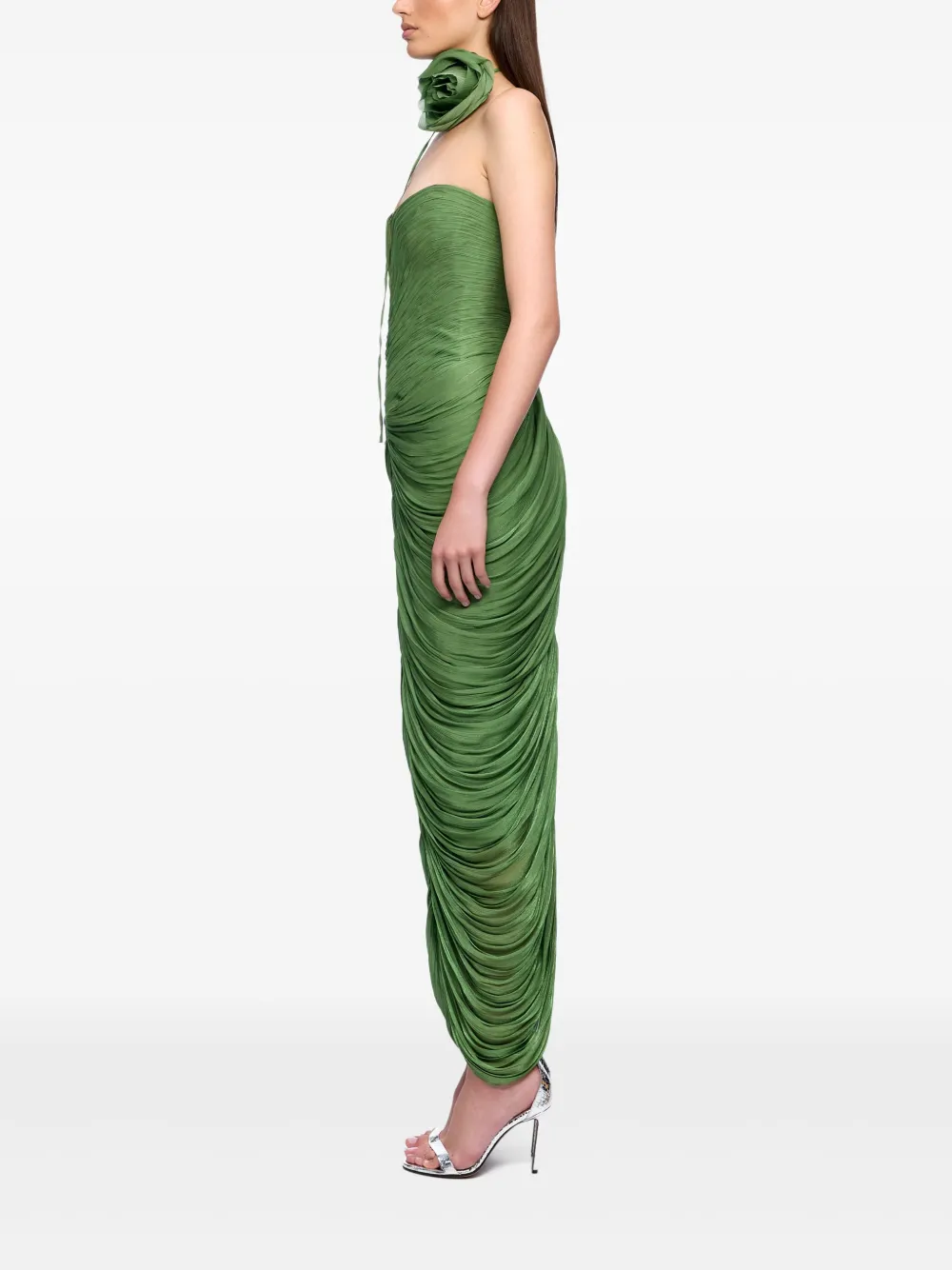 Ana Radu Gedrapeerde mini-jurk Groen
