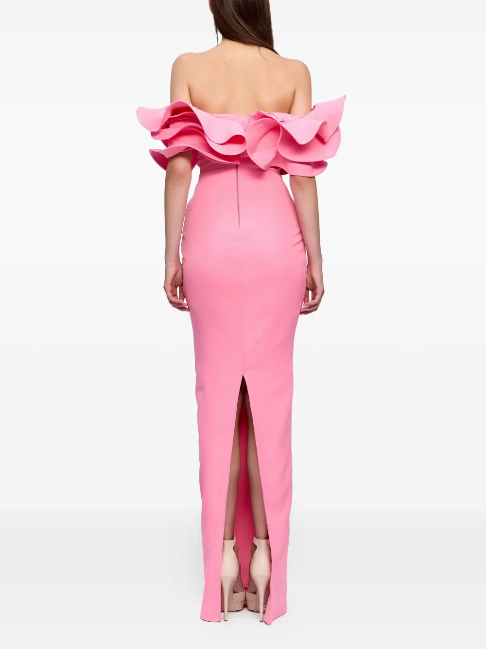 Ana Radu layered ruffle maxi dress Roze