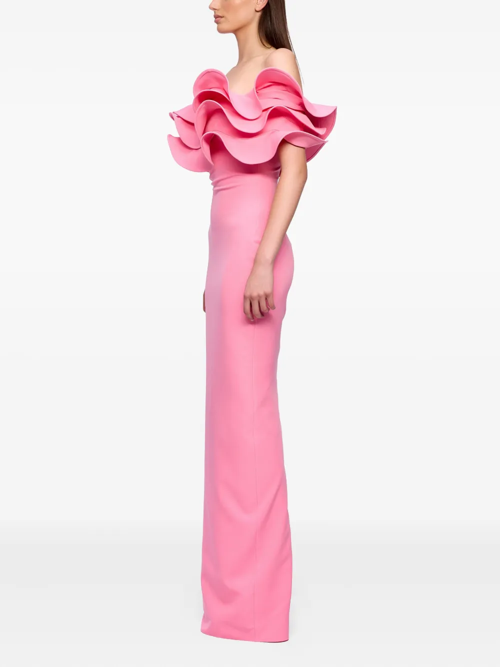 Ana Radu layered ruffle maxi dress Roze
