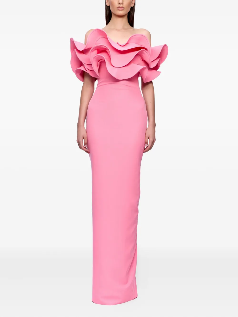 Ana Radu layered ruffle maxi dress Roze