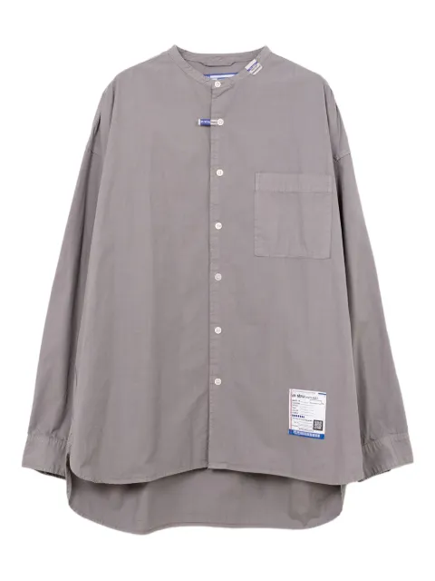 in･stru(men-tal). band-collar long-sleeve shirt