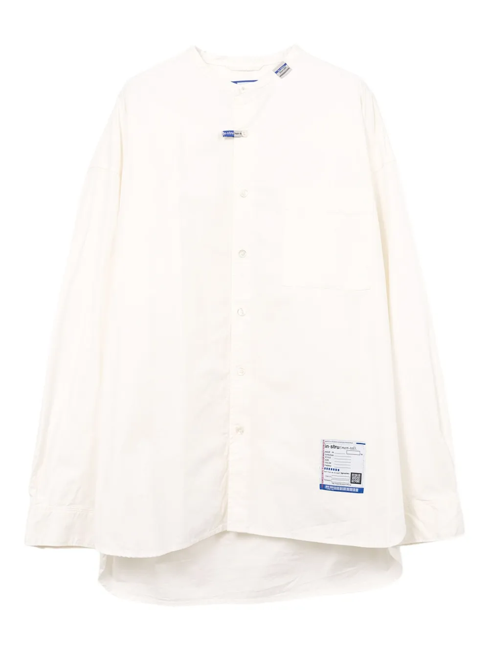 in･stru(men-tal). band-collar long-sleeve shirt | White | Image 1