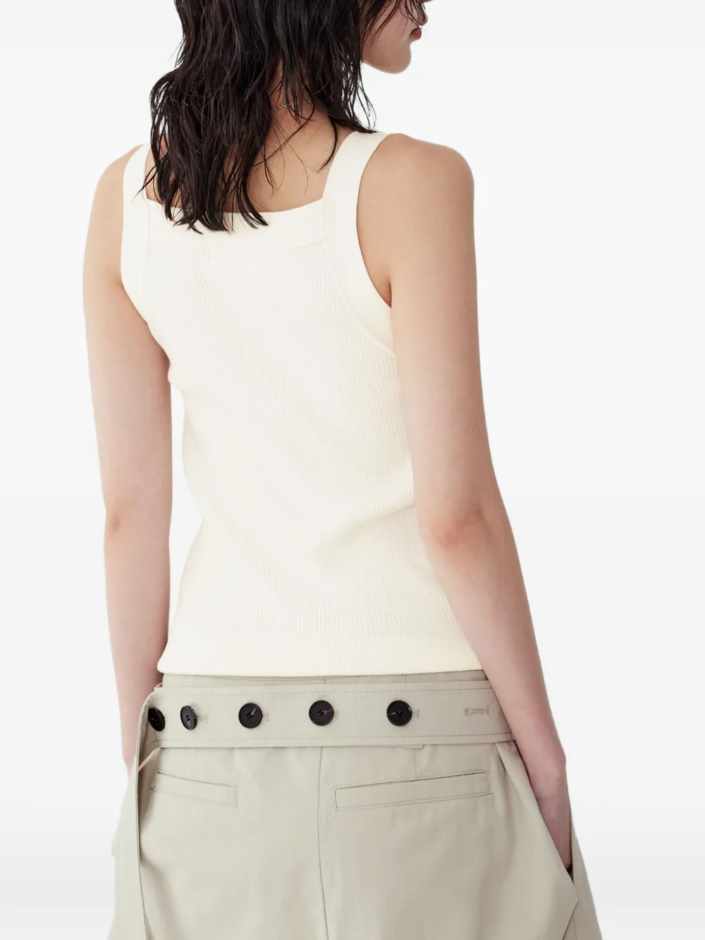 Studio Tomboy Ribbed Tank Top In Neutral