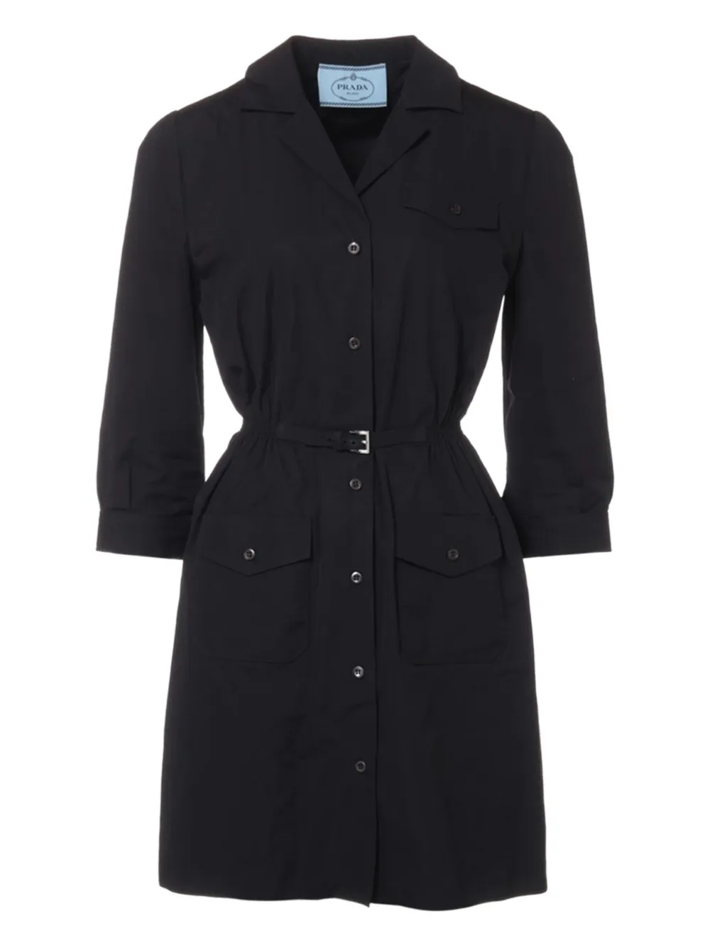 Prada Pre-Owned poplin mini dress - ブラック Prada Pre-Owned poplin mini dress - ブラック