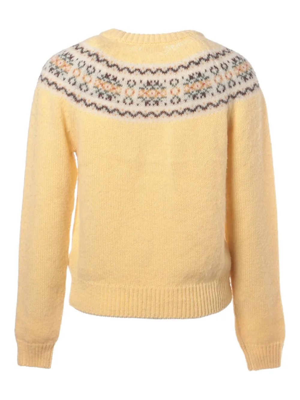 Pre-owned Celine Fairisle Knit Sweater In Yellow