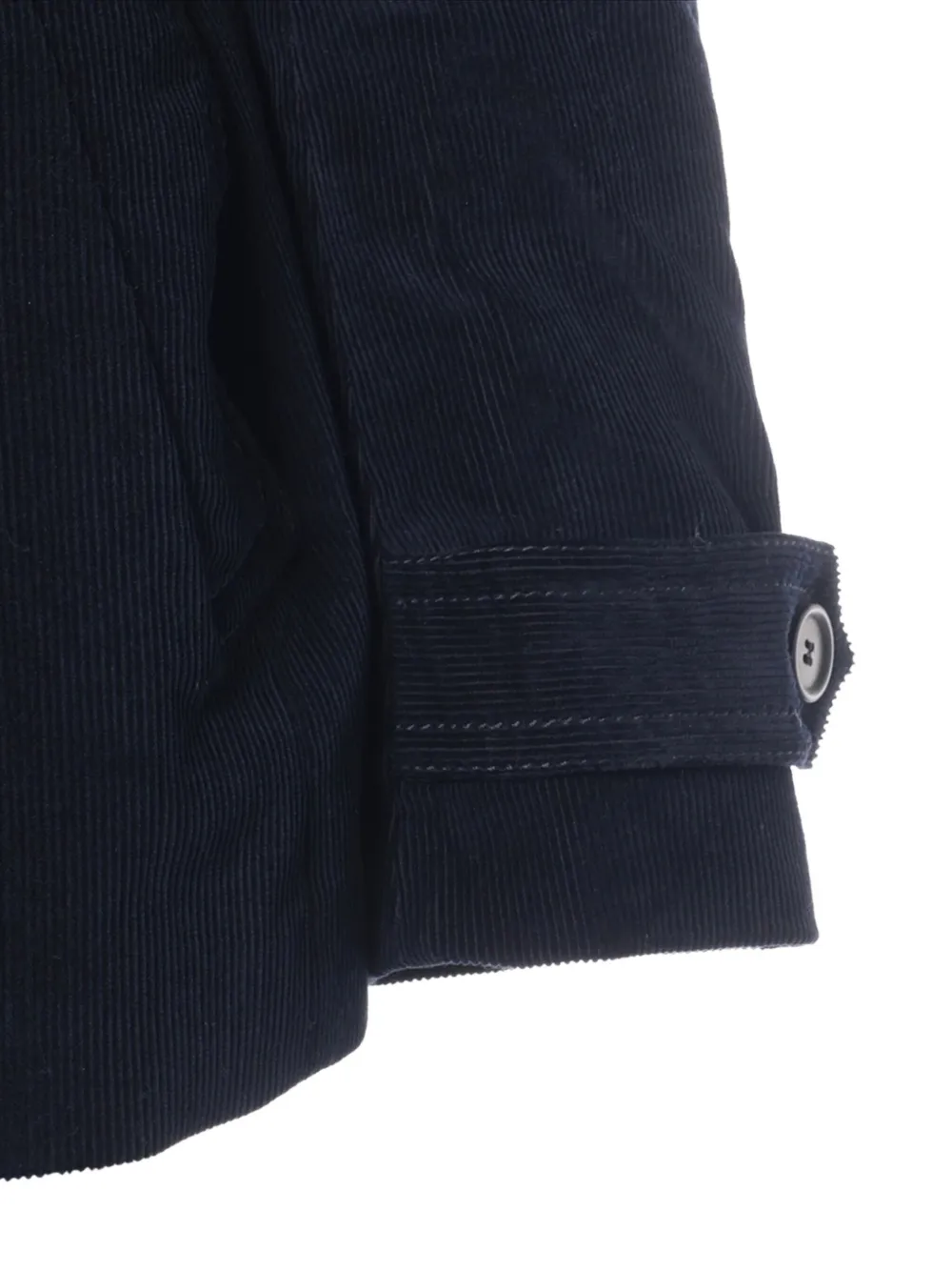 Pre-owned Prada 2017 Corduroy Belt Coat In Blue