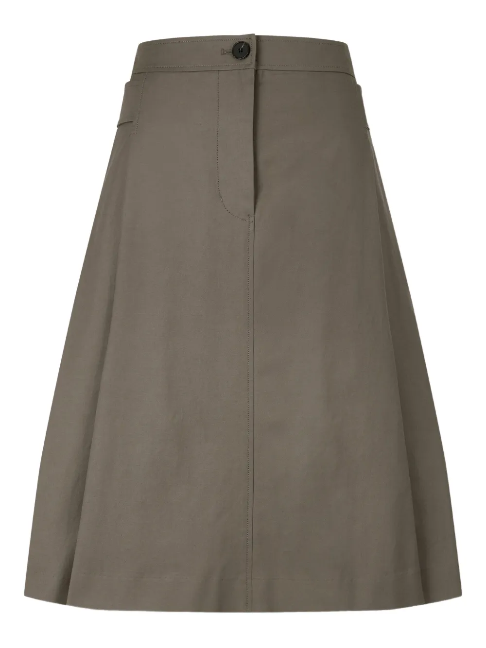 Studio Tomboy Belted Pleated Midi Skirt In Brown