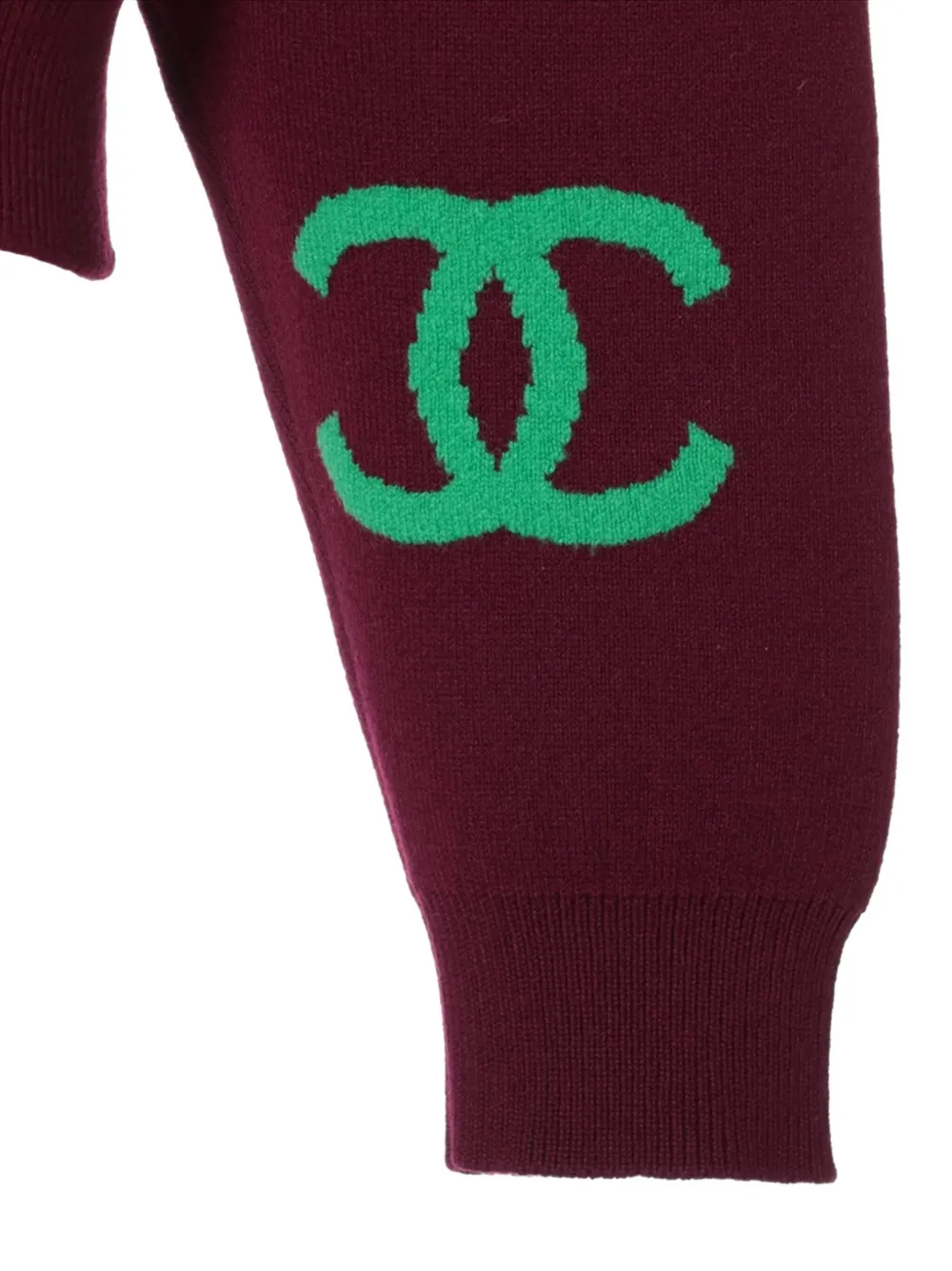 Pre-owned Chanel 2021 Cc Mark Sweater In Red