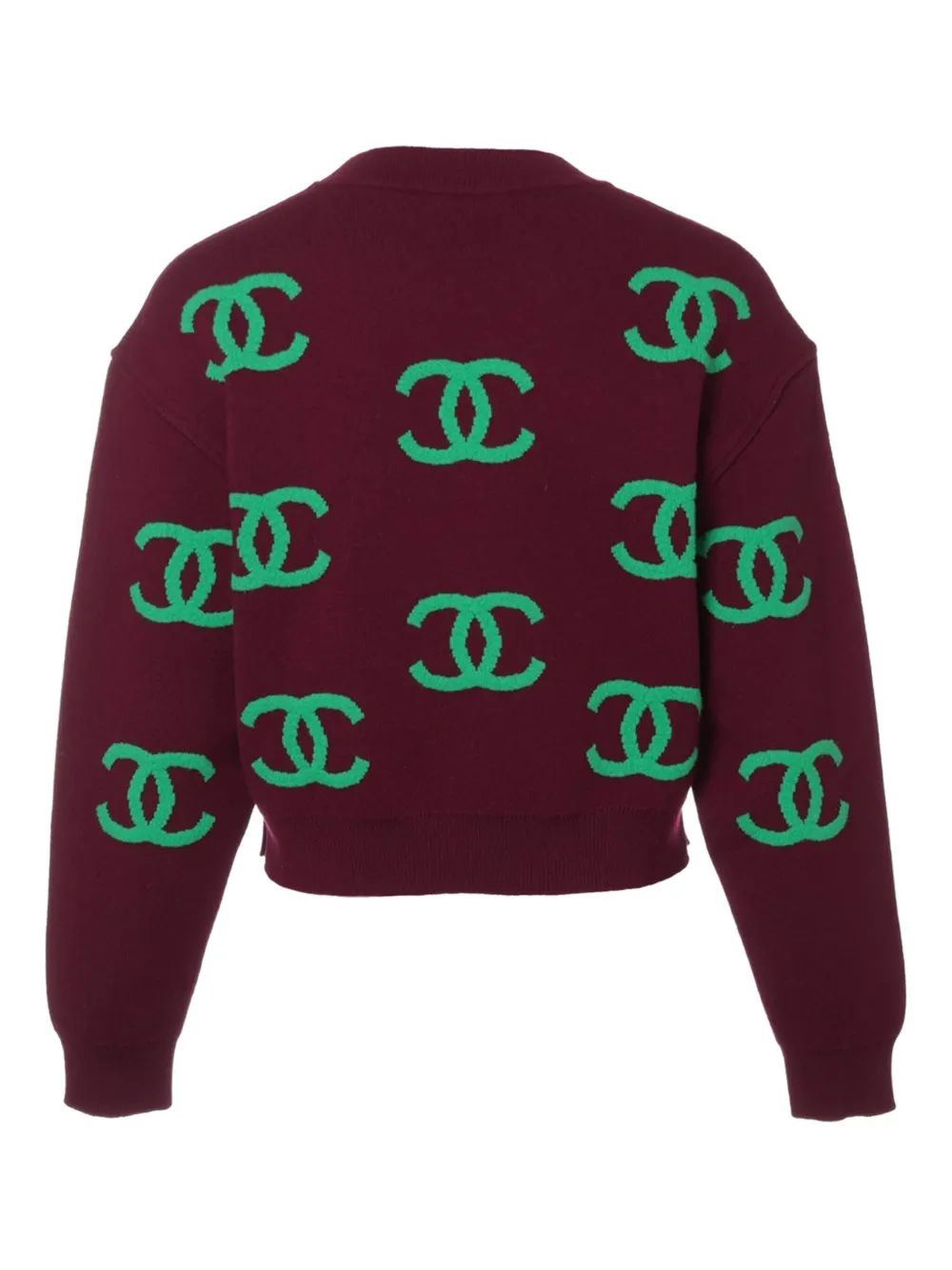 Pre-owned Chanel 2021 Cc Mark Sweater In Red