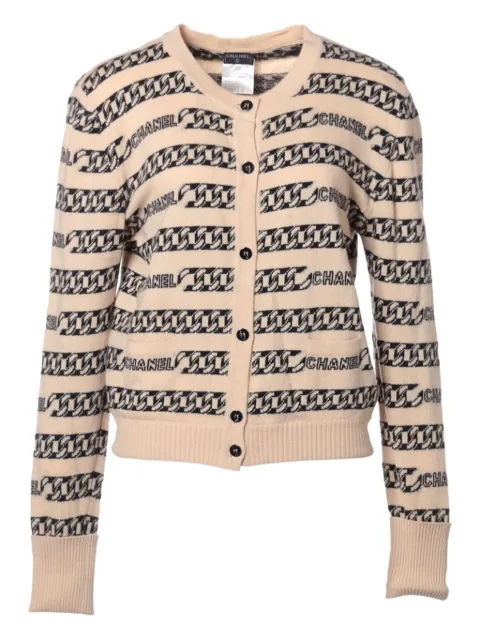 CHANEL Pre-Owned 2001 cashmere logo cardigan