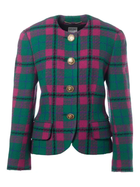 Celine Pre-Owned 1970-1990 Plaid Button jacket