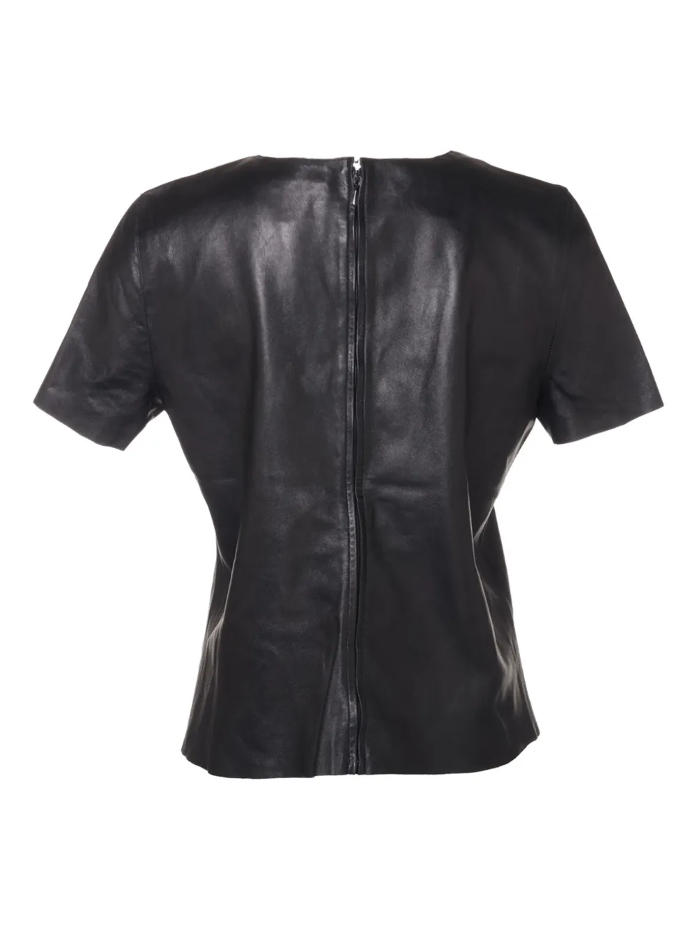 Pre-owned Fendi 1980-2000 Leather T-shirt In Black