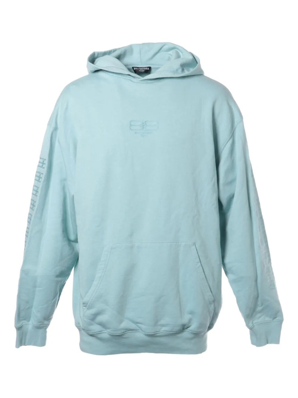 Pre-owned Balenciaga 2022 Logo Hoodie In Blue