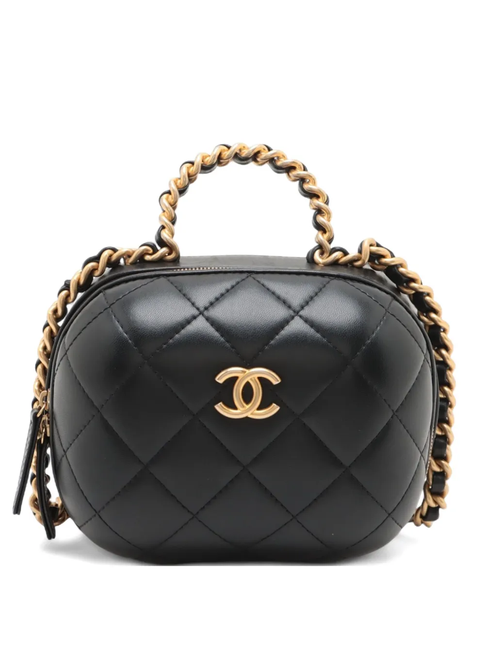 CHANEL Pre-Owned 2021-2022 マトラッセ バニティ ショルダーバッグ - ブラック CHANEL Pre-Owned 2021-2022 マトラッセ バニティ ショルダーバッグ - ブラック