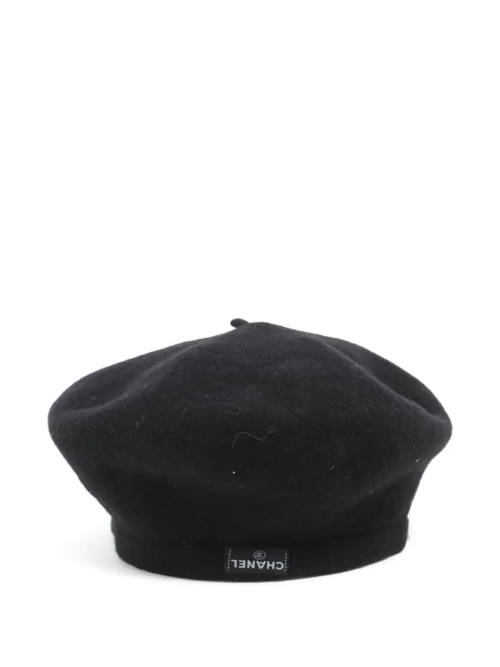 Pre-owned Chanel 1990-2000 Cc Wool Beret In Black