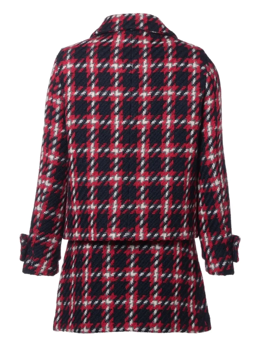 Pre-owned Miu Miu 2015 Houndstooth-pattern Suit In Red