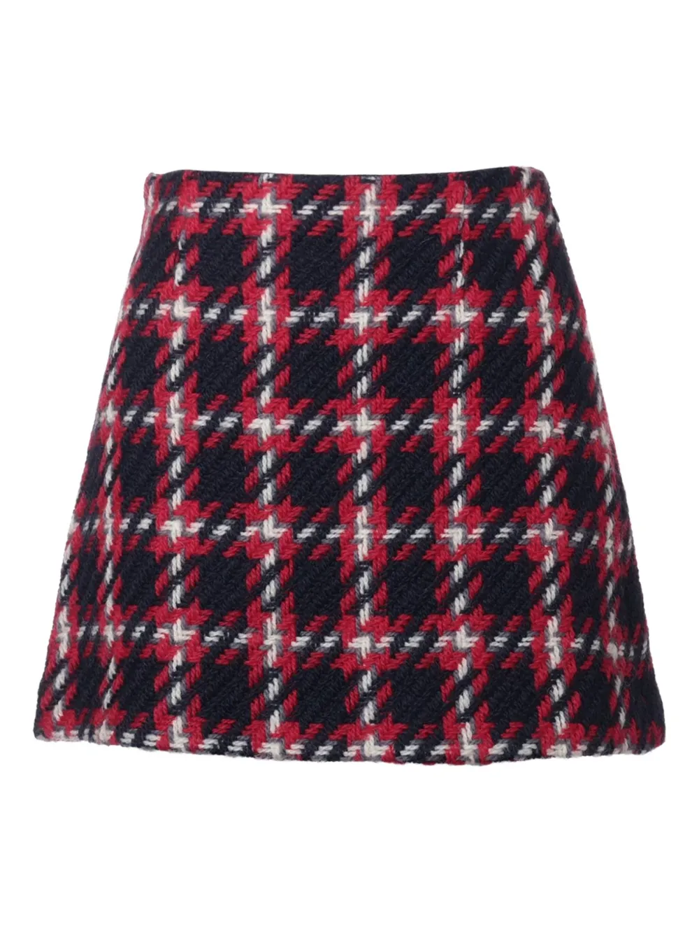 Pre-owned Miu Miu 2015 Houndstooth-pattern Suit In Red