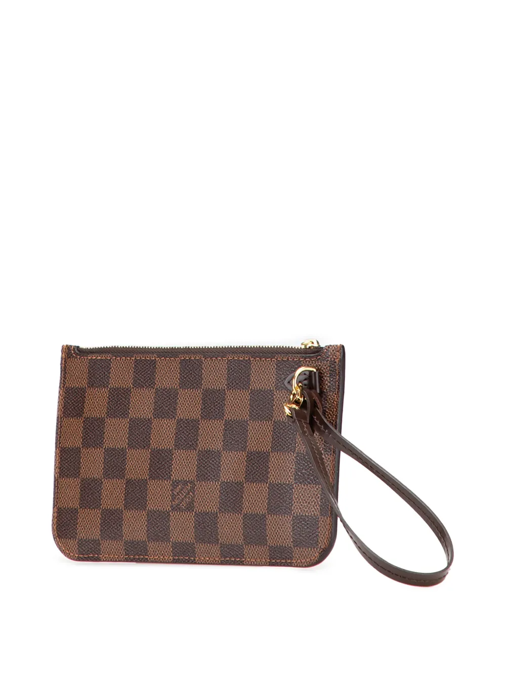 Pre-owned Louis Vuitton 2017 Damier Ebene Neverfull Pm Pouch In Brown