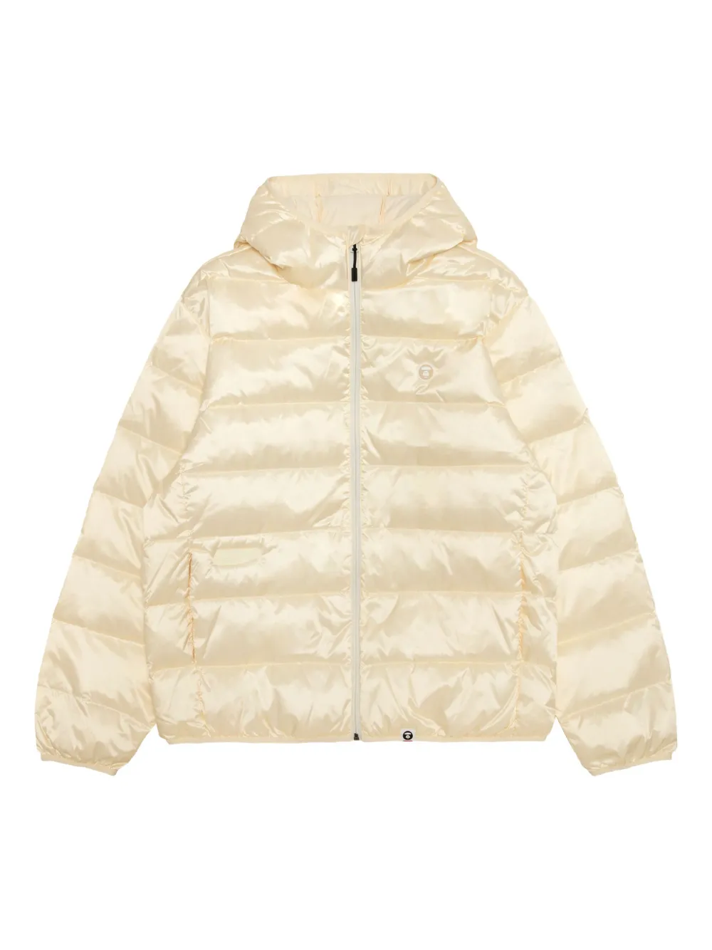 Mooonface logo hooded down jacket