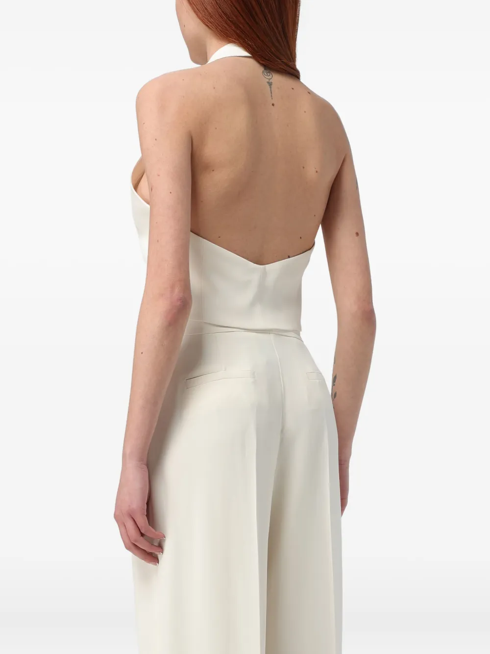 PINKO halter-neck button waistcoat - Wit