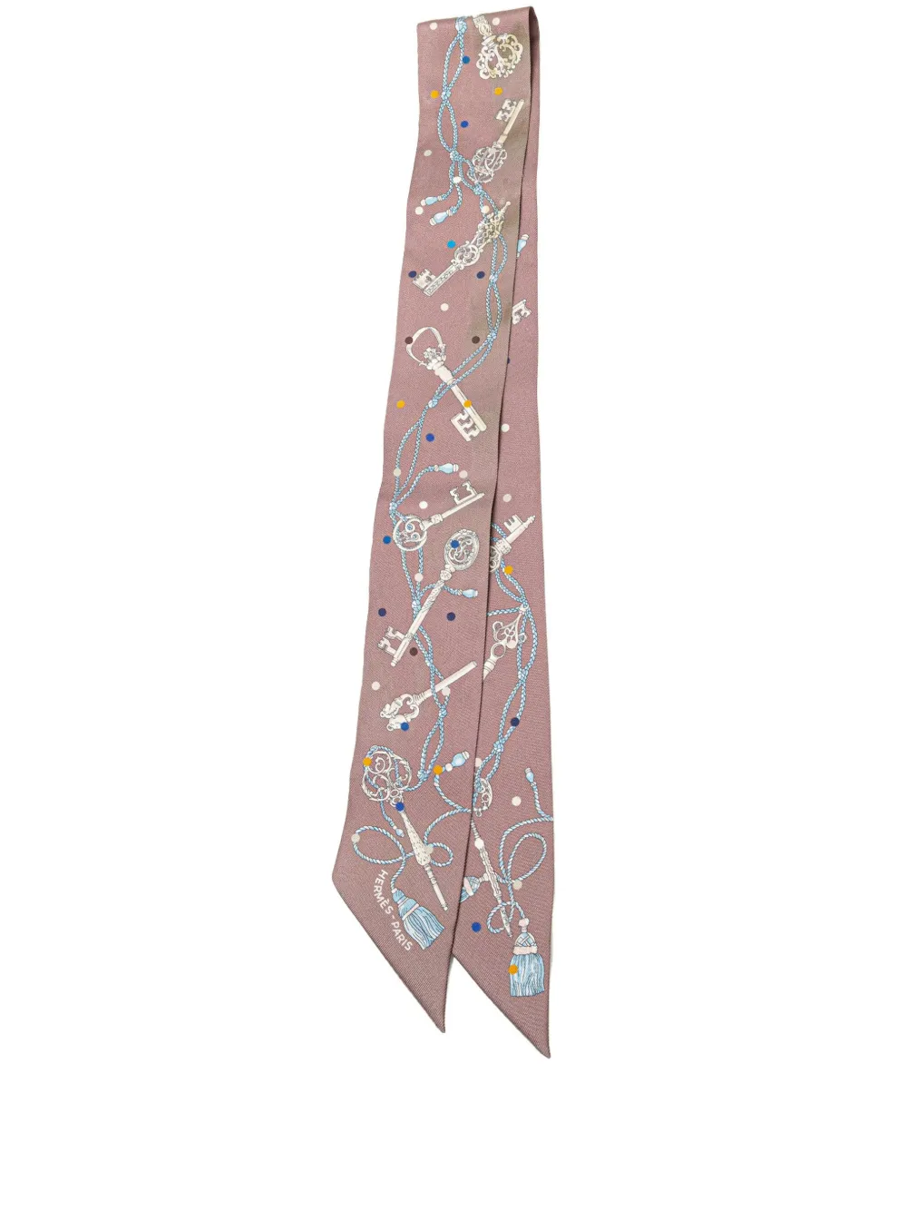 Hermès Pre-Owned 2000-2025 Les Cles A Pois Silk Twilly Scarf scarves - Hermès Pre-Owned 2000-2025 Les Cles A Pois Silk Twilly Scarf scarves -