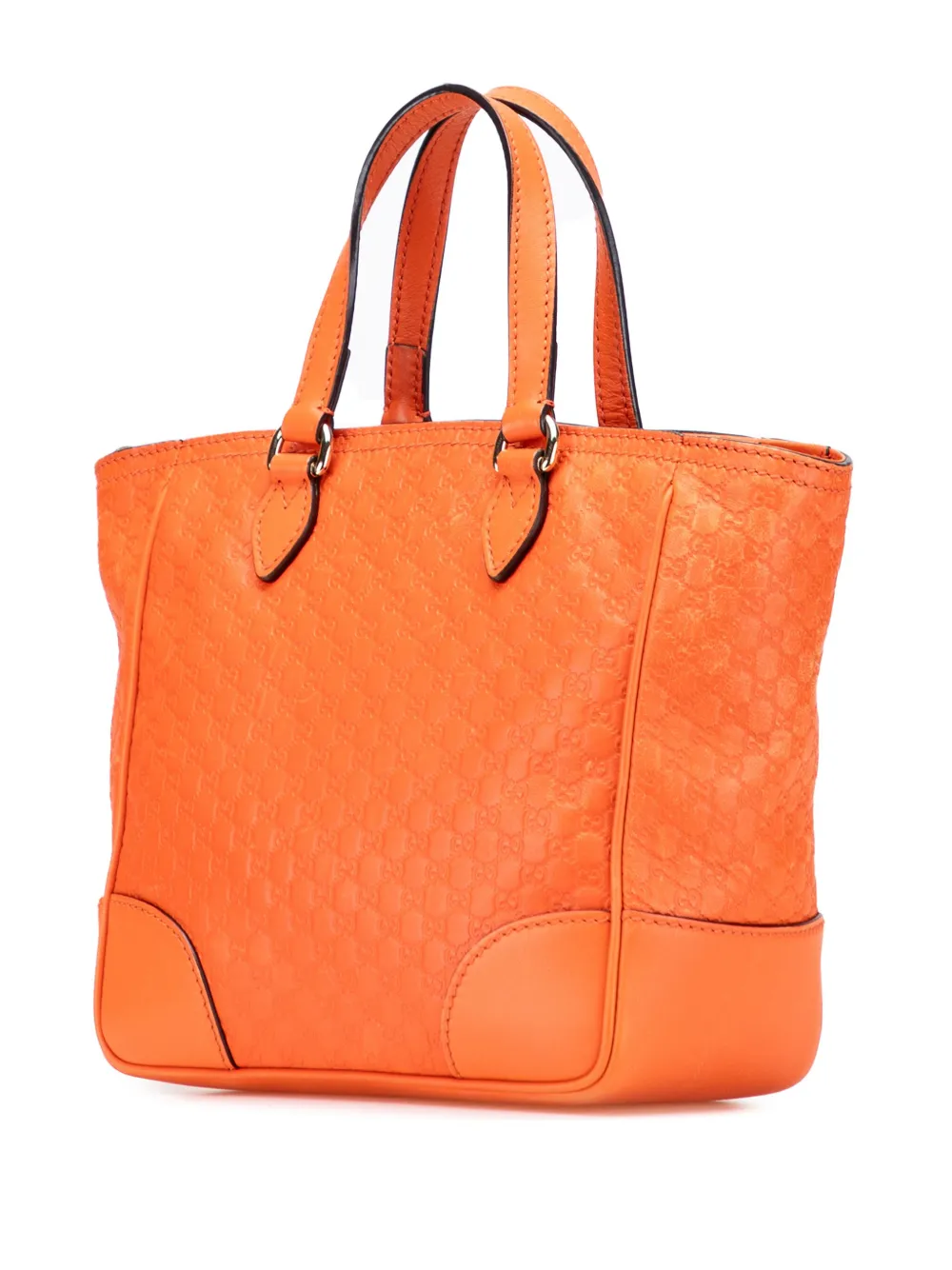 Pre-owned Gucci 2000-2015 Small Microssima Bree Satchel In Orange